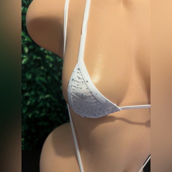 BOGO SALE NEW  White Slingshot Exotic Dancewear Stripper Outfit - Picture 11 of 12